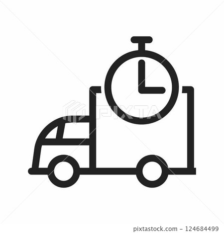 Time Based Delivery icon vector. Suitable for mobile apps, web apps and print media. 124684499