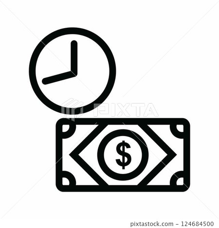 Time Based Currency icon vector. Suitable for mobile apps, web apps and print media. 124684500