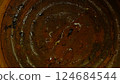 Background image of rusty iron with circular lines. 124684544