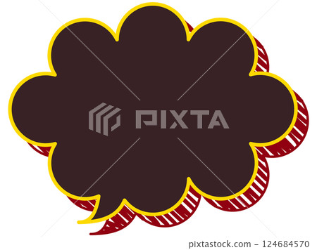 Speech bubble illustration 17 [Graffiti-style shadow (red)] 124684570
