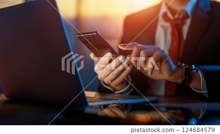 Man is working in the office Man is working in the office 124684579
