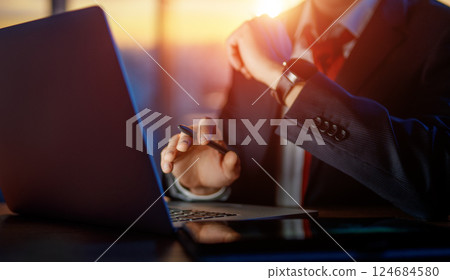 Man is working in the office Man is working in the office 124684580