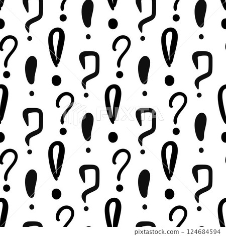 Question and exclamation marks seamless pattern 124684594