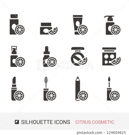 Product icon Citrus cosmetics silhouette icon 124684625