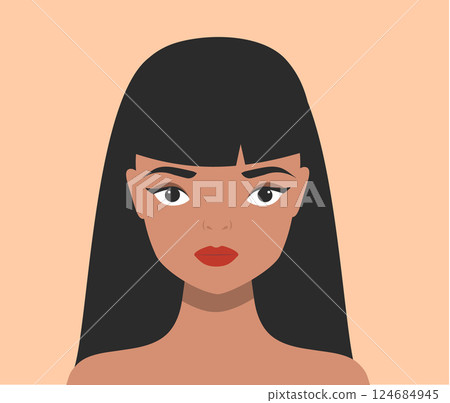 Fashion woman face. glamourous girl. Fashionable female portrait for prints, cards 124684945