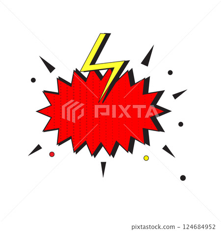 Comic speech bubble with thunderbolt. pop art retro style empty label 124684952