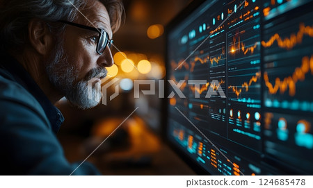 Professionals demonstrating digitalization with advanced devices, smart screens, and virtual data layers, wide shot Professionals demonstrating digitalization with advanced devices, smart screens, and virtual data layers, wide shot 124685478