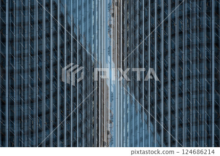 Abstract Technological Background with Symmetrical Patterns, Sleek Futuristic Design Showcasing a Tunnel-Like Fractal Illusion 124686214