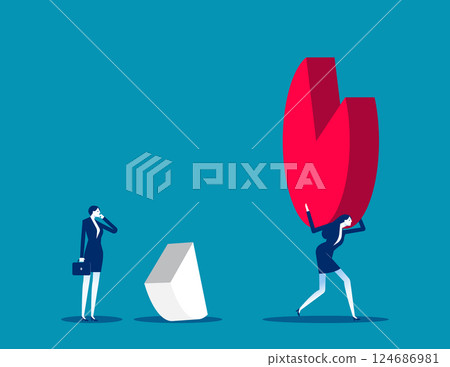Politician Carrying a Pie Chart. Business vector concept 124686981