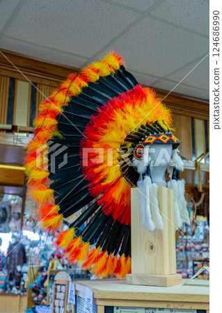 Navajo Fire Ball Headdress War Bonnet. Navajo Fire Ball Headdress War Bonnet. 124686990