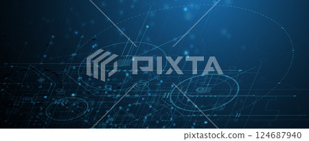 Circuit abstract background for science and business presentation 124687940