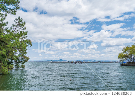 Lake Biwa scenery Otsu City 124688263