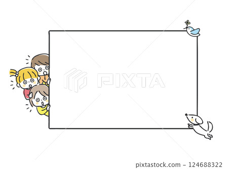 孩子偷看很驚訝 孩子偷看很驚訝 124688322
