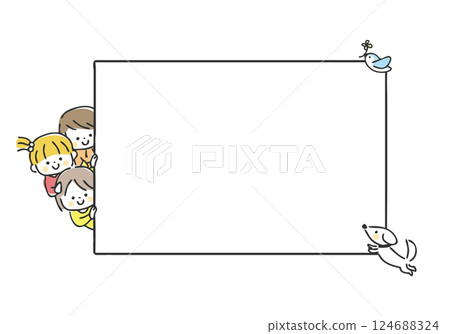 Child peeking, smiling Child peeking, smiling 124688324