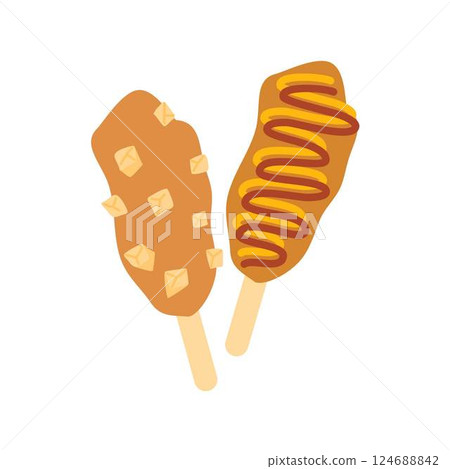 corn dog hand drawn korean street food corn dog hand drawn korean street food 124688842