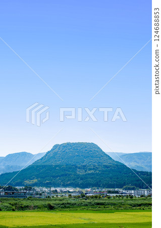 龜須盆地稻田和山。 龜須盆地稻田和山。 124688853