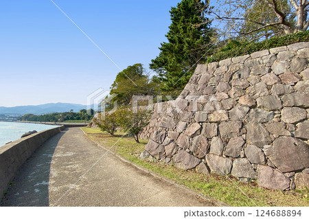 Stone walls of Hinode Castle ruins Stone walls of Hinode Castle ruins 124688894