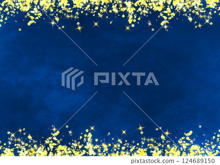 頂部和底部閃光 x 水彩背景（午夜） 124689150
