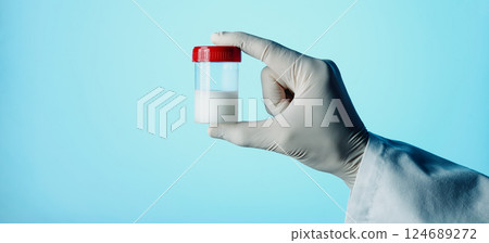 sterile container with some semen, web banner 124689272