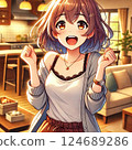 A woman who can't hide her joy 124689286