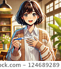 A woman who found out she was pregnant 124689289