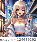 A woman sightseeing 124689292