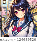 A staring girl 124689520