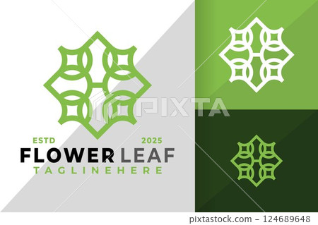 Letter H Flower Leaves Logo Icon Vector Design Illustration Letter H Flower Leaves Logo Icon Vector Design Illustration 124689648