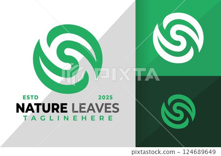 Letter S Circle Leaf Logo Icon Vector Design Illustration Letter S Circle Leaf Logo Icon Vector Design Illustration 124689649