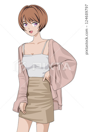 短鮑勃的女士 124689797