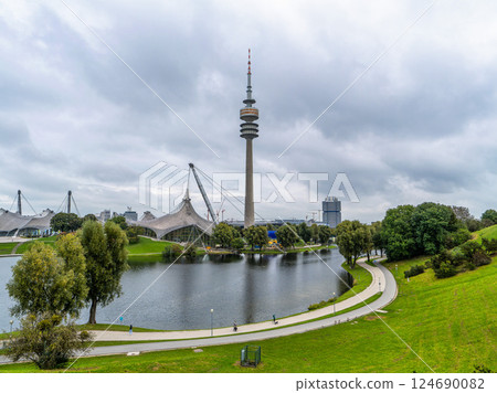 The Olympiaturm in Olympiapark in Munich, Germany The Olympiaturm in Olympiapark in Munich, Germany 124690082