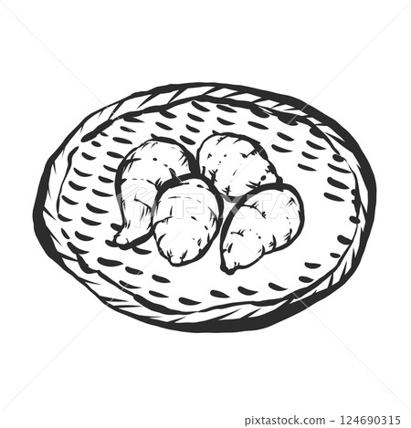 Taro hand-drawn illustration 124690315