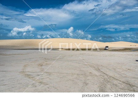 Buggy tour to the Amancio lagoon at Jericoacoara, Brazil. Dunes of Ceara Buggy tour to the Amancio lagoon at Jericoacoara, Brazil. Dunes of Ceara 124690566