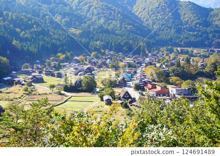 Hagimachi Gassho-style Village Shirakawa-go Thatched Roof Ogimachi Castle Ruins Observation Deck Observation Deck Promenade Hagimachi Gassho-style Village Shirakawa-go Thatched Roof Ogimachi Castle Ruins Observation Deck Observation Deck Promenade 124691489