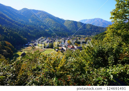 Hagimachi Gassho-style Village Shirakawa-go Thatched Roof Ogimachi Castle Ruins Observation Deck Observation Deck Promenade 124691491