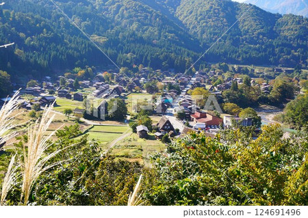 Hagimachi Gassho-style Village Shirakawa-go Thatched Roof Ogimachi Castle Ruins Observation Deck Observation Deck Promenade 124691496