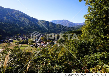 Hagimachi Gassho-style Village Shirakawa-go Thatched Roof Ogimachi Castle Ruins Observation Deck Observation Deck Promenade 124691501