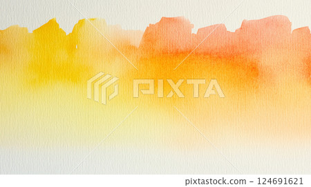 Orange watercolor sky 124691621