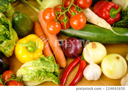 Many healthy colorful vegetables Many healthy colorful vegetables 124691650