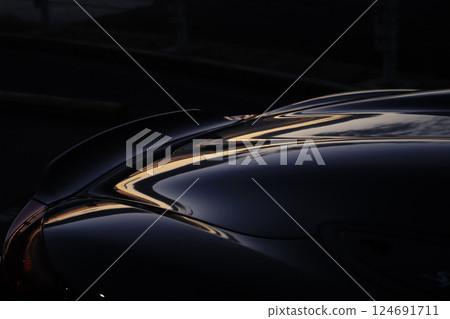 Glossy black open car 124691711