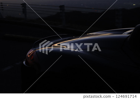 Glossy black open car 124691714