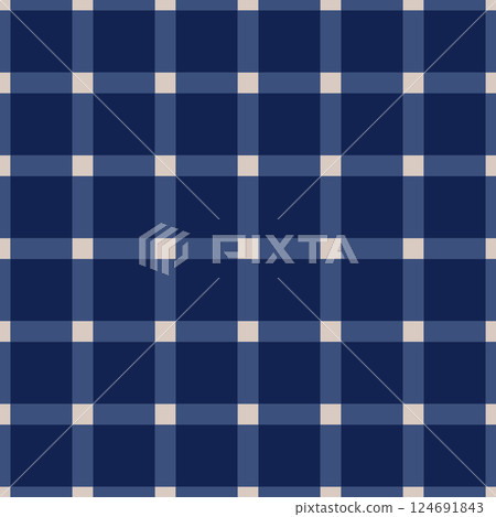 Classic Tartan Plaid Seamless Pattern in Elegant Blue and Beige Classic Tartan Plaid Seamless Pattern in Elegant Blue and Beige 124691843