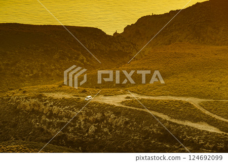 Coast landscape at sunset in Spain 124692099
