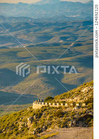 Coast landscape, Mesa Roldan headland Spain 124692120