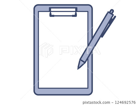 A simple illustration of a paper and pen 124692576