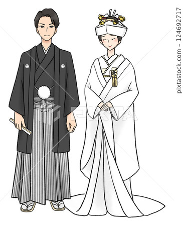 Kimono's bride and groom Kimono's bride and groom 124692717