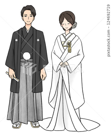 和服的新娘和新郎 124692719