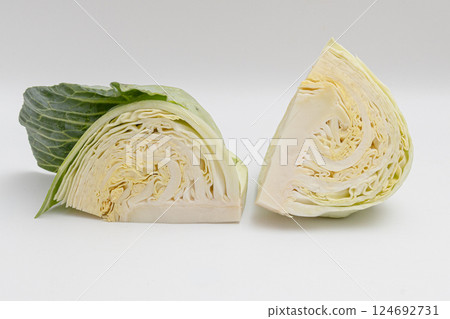 切好的高麗菜：一張有很多重疊葉子的蔬菜照片 124692731