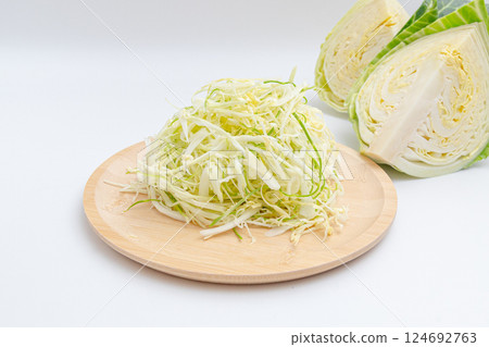 高麗菜絲和高麗菜橫切面 高麗菜絲和高麗菜橫切面 124692763
