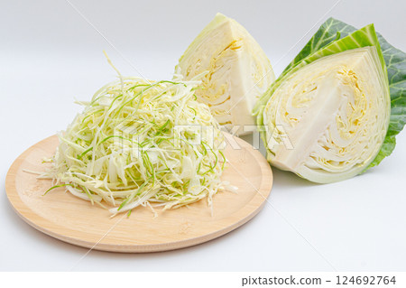 高麗菜絲和高麗菜橫切面 124692764